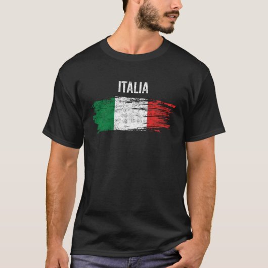 Italia pride vintage distressed italian flag T-Shirt (Vorderseite)
