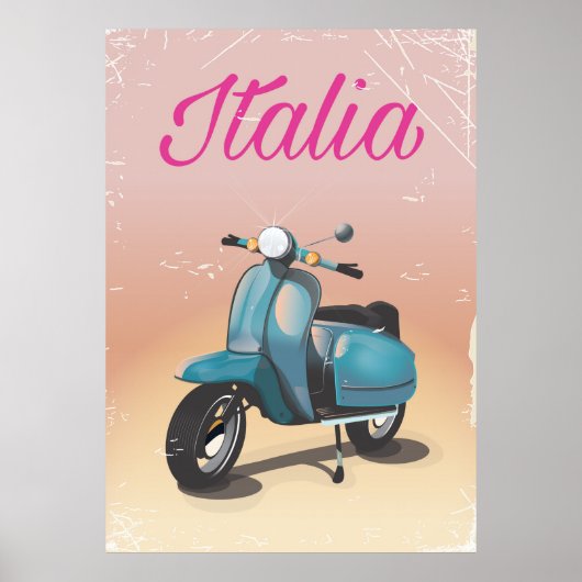 Italia Scooter Reiseplakat Poster (Vorne)