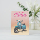 Italia Scooter Reiseplakat Postkarte (Stehend Vorderseite)