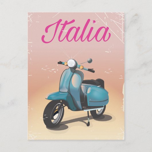 Italia Scooter Reiseplakat Postkarte (Vorderseite)
