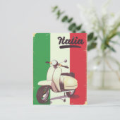 Italia Scooter Vintage Reiseplakat Postkarte (Stehend Vorderseite)