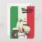 Italia Scooter Vintage Reiseplakat Postkarte (Vorne/Hinten)