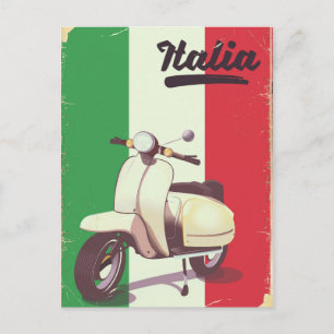 Italia Scooter Vintage Reiseplakat Postkarte