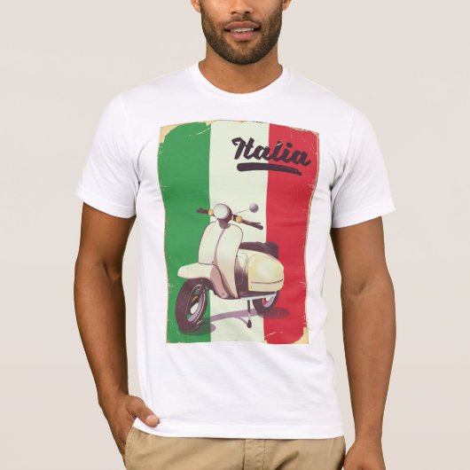 Italia Scooter Vintage Reiseplakat T-Shirt (Vorderseite)