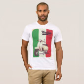 Italia Scooter Vintage Reiseplakat T-Shirt (Vorne ganz)