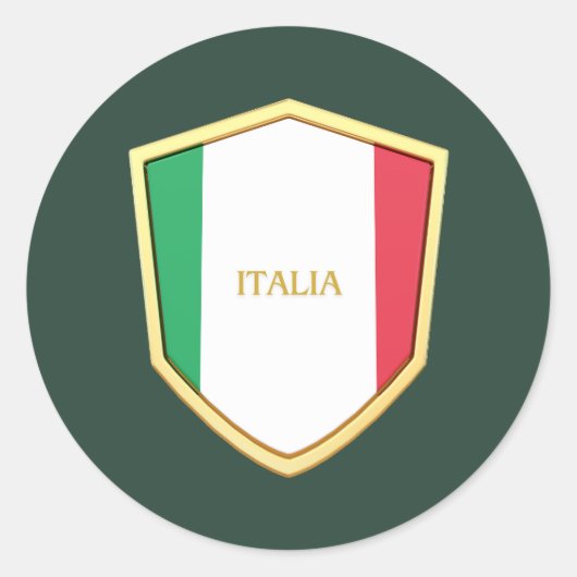Italia Shield Soccer Fan Runder Aufkleber (Vorderseite)