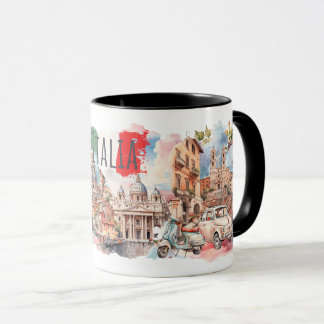 Italia Travel Mug Italian Lifestyle Gift Rome Art Tasse