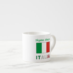 Italia und Italienische Flagge Green Personalisier Espressotasse