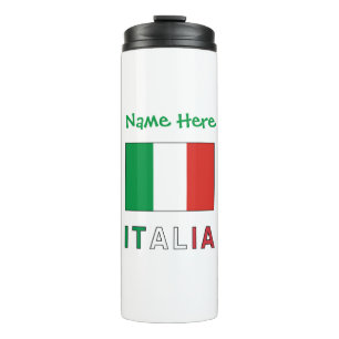 Italia und Italienische Flagge Green Personalisier Thermosbecher