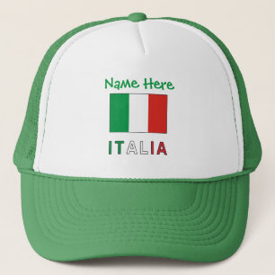 Italia und Italienische Flagge Green Personalisier Truckerkappe