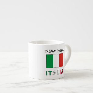 Italia und Italienische Flagge mit Ihrem Namen Espressotasse