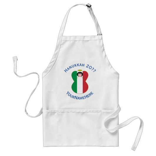 Italian Angel Hanukkah Flag Personalized  Schürze (Vorne)