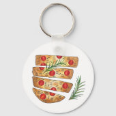 Italian Bakery Focaccia Olive Oil Bread Tomatoes Schlüsselanhänger (Vorderseite)