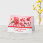 Italian Birthday Buon Compleanno! Pink Carnations Karte (Gelbe Blume)