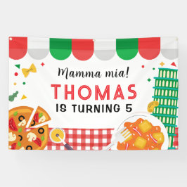 Italian Birthday Party backdrop Banner