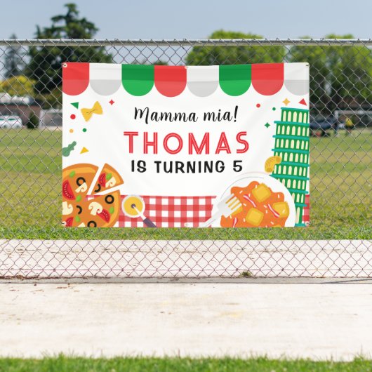 Italian Birthday Party backdrop Banner (InSitu)