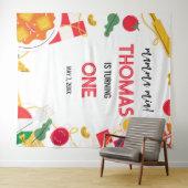 Italian Birthday Party backdrop Wandteppich (Beispiel (Horizontal))