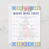 Italian Blue Tile Mamma Mia Game Card Einladung (Vorderseite)