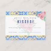 Italian Blue Tile Mamma Mia Game Card Platzkarte (Vorderseite)