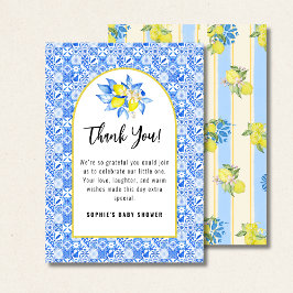 Italian Blue Tiles, Ciao Baby, Lemons square Dankeskarte