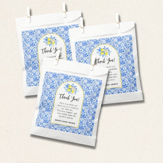 Italian Blue Tiles, Ciao Baby, Lemons square Geschenktütchen