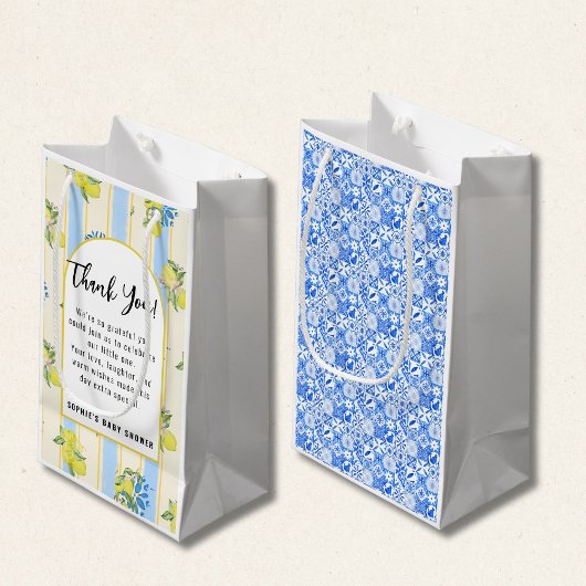 Italian Blue Tiles, Ciao Baby, Lemons square Kleine Geschenktüte