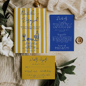 Italian Blue Yellow Hand Written Painted Wedding Einladung