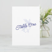 Italian Blue & Yellow Lemon Wedding Table Number Einladung (Stehend Vorderseite)