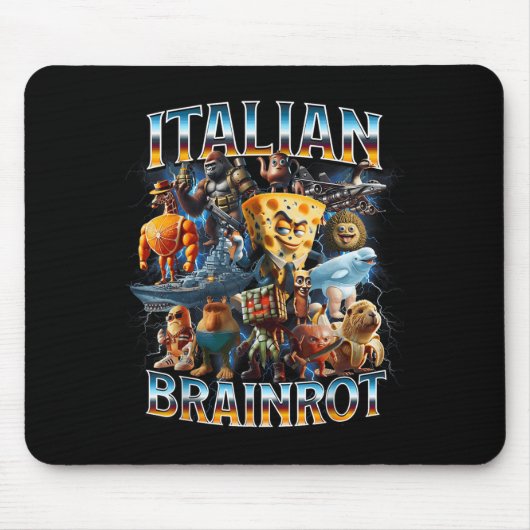 Italian Brain Rot Italian Brainrot Funny Memes Boy Mousepad (Vorne)