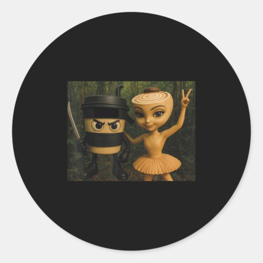 Italian Brainrot Ballerina Cappuccina Cappuccino I Runder Aufkleber (Vorderseite)