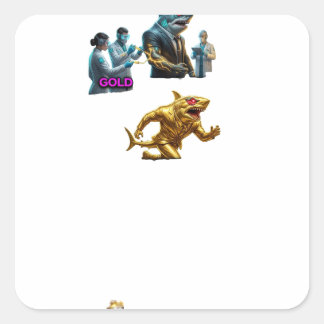 Italian Brainrot Chaos Pizza Meme | Surreal Pasta  Quadratischer Aufkleber