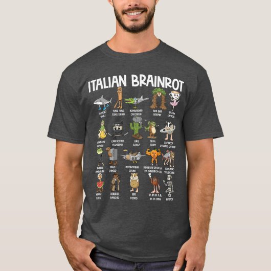 Italian Brainrot Characters Funny Meme Popular Tre T-Shirt (Vorderseite)
