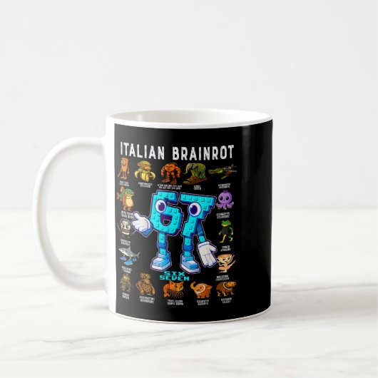 Italian Brainrot Funny 67 Meme Birthday Decoration Kaffeetasse (Links)