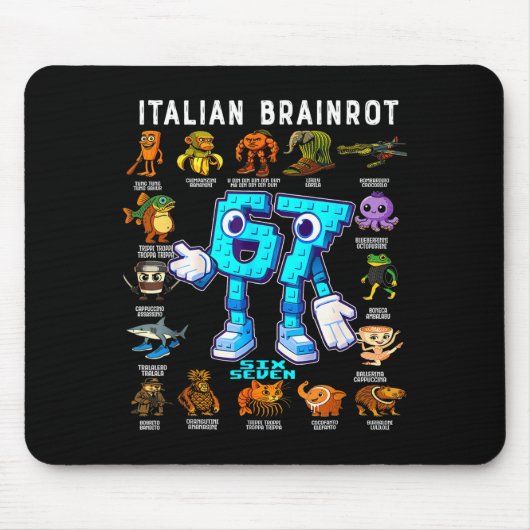 Italian Brainrot Funny 67 Meme Birthday Decoration Mousepad (Vorne)