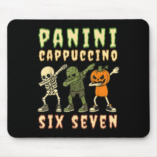 Italian Brainrot Halloween Panini Cappuccino Six S Mousepad (Vorne)