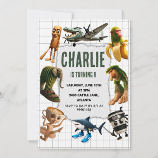 Italian Brainrot meme birthday invitation Einladung