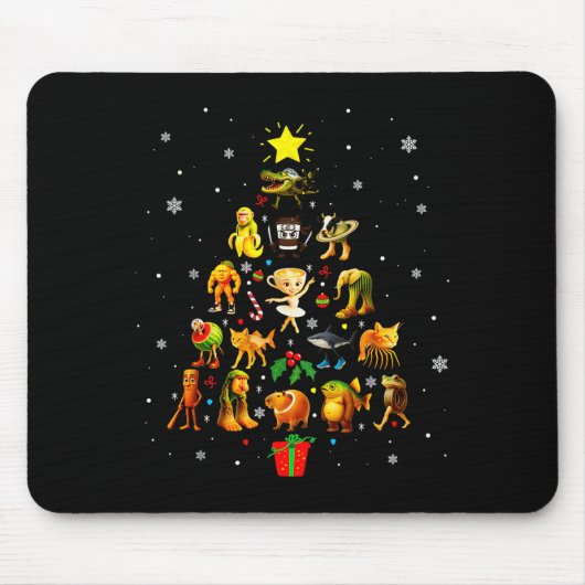 Italian Brainrot Meme Christmas Tree Brain Rot Xma Mousepad (Vorne)