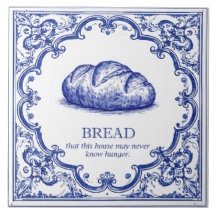 Italian Bread Kitchen Blessing Blue