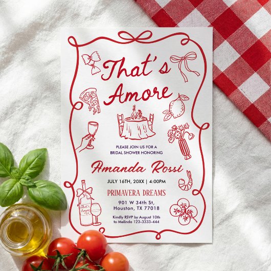 Italian Bridal Shower Invitation, That's Amore  Einladung