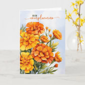 Italian Buon Compleanno Marigolds October Birthday Karte (Gelbe Blume)