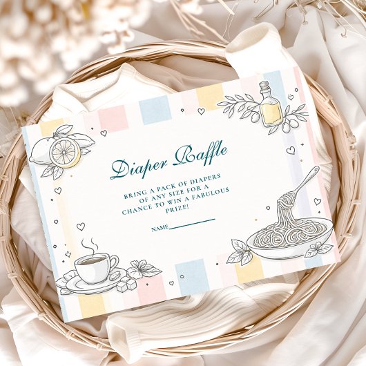 Italian Café Doodle Diapper Raffle Begleitkarte