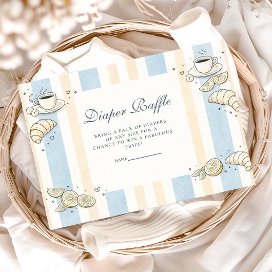 Italian Café Doodle Stripesr Diapper Raffle Begleitkarte