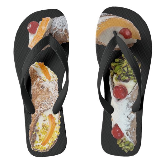 'Italian Cannoli' Adult Flip Flops Badesandalen (Fußbett)