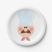 Italian Chef Face with Mustache and Hat Pappteller (Vorderseite)