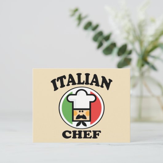 Italian Chef Postkarte (Stehend Vorderseite)