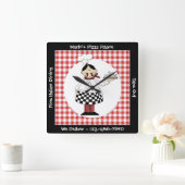 Italian Chef Quadratische Wanduhr (Zuhause)