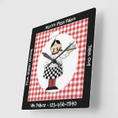 Italian Chef Quadratische Wanduhr (Winkel)