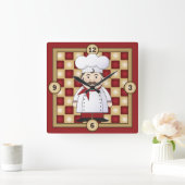 Italian Chef Quadratische Wanduhr (Zuhause)