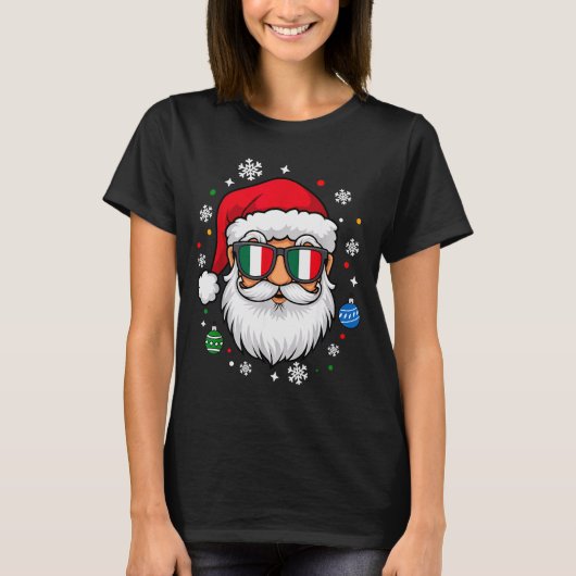 Italian Christmas Pajama Funny Italian Matching Fa T-Shirt (Vorderseite)