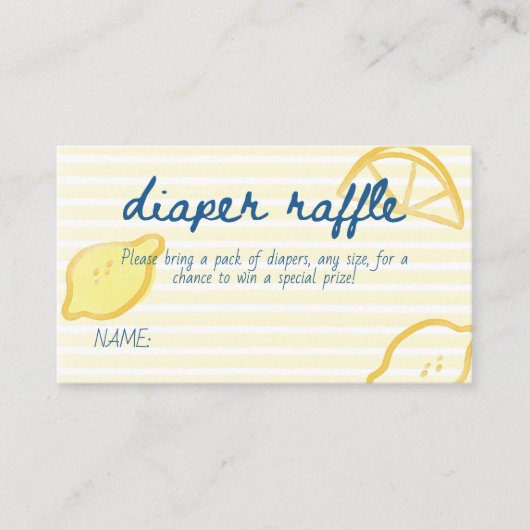Italian Citrus Diaper Raffle Game Begleitkarte (Vorderseite)